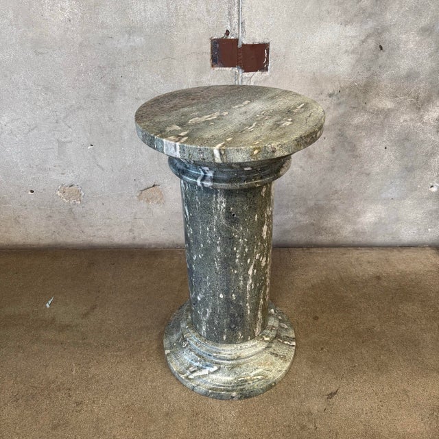 perfect pedestal, console, or accent table great vintage condition small chip near base as pictured solid marble; comes...