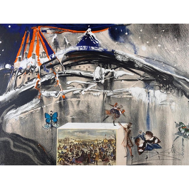 ARTIST: Salvador Dali TITLE: Currier & Ives New York Central Park Winter MEDIUM: Lithograph + Collage SIGNED: Hand Signed...