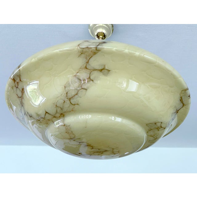 Art Deco Amber Glass Pendant Light, 1930s For Sale - Image 12 of 18