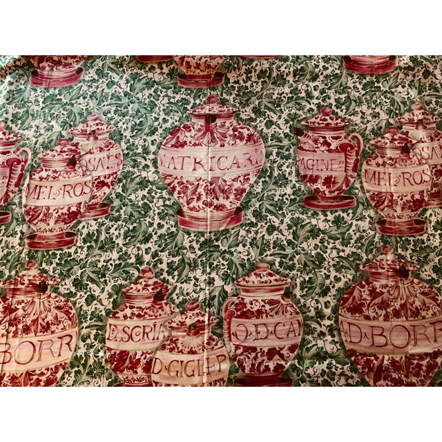 Rare French Apothecary Toile Fabric - Vatican Museum Archive Design, 1930s For Sale - Image 10 of 12