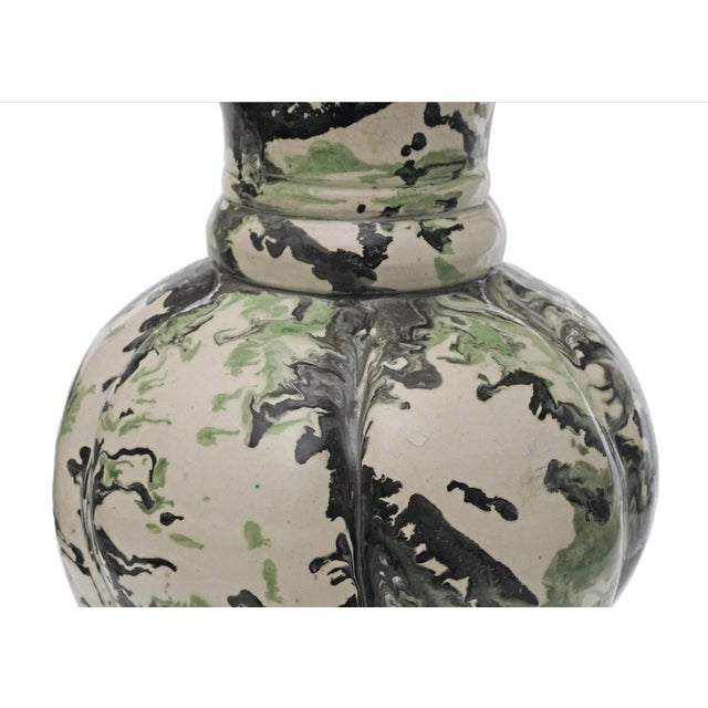 Mid-Century Modern Vintage Italian Marbleized Terracotta Table Lamp Signed For Sale - Image 11 of 11