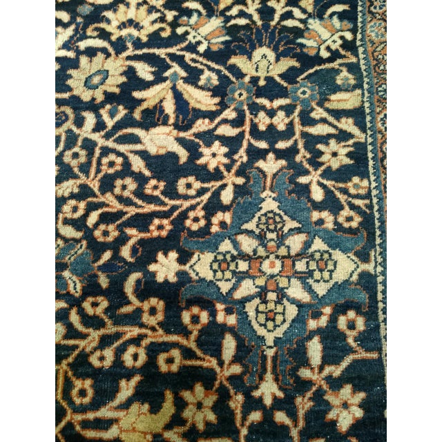 Antique Persian Ziegler Mahal Sultanabad Rug, Hand-Knotted Wool, Geometric Pattern, Navy & Ivory, 9x12 For Sale - Image 13 of 16