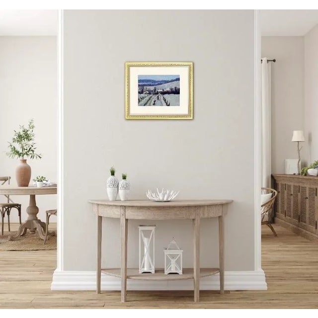 Textile Winter Backroads Virginia City, Impressionist Oil Painting For Sale - Image 7 of 8