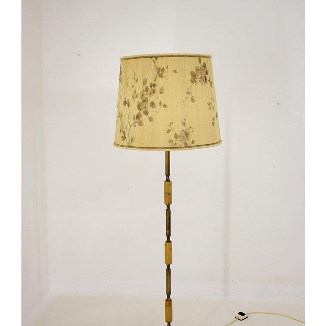 Made in Czechoslovakia. Made of Alabastrer, brass, fabric. US adapter included. Re-polished. Fully Functional. Good...