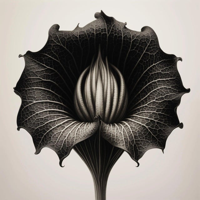 Dipsacus Strigosus Flower No. 1 — Black and White Vintage Botanical Photography Print For Sale