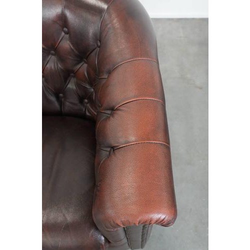 Chesterfield Club Chairs in Cowhide Leather, Set of 3 For Sale - Image 11 of 18
