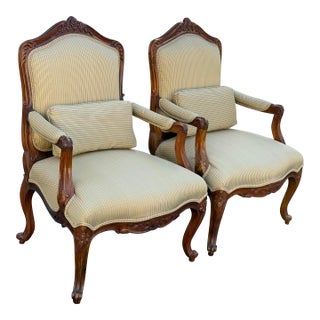 Louis XV Style Throne Chairs, Pair For Sale