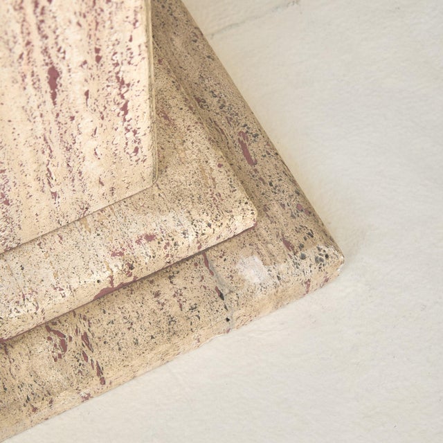 Italian Travertine Pedestal with Stepped Base, 1970s For Sale - Image 11 of 11