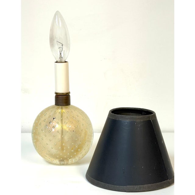 Archimede Seguso Murano Controlled Bubble Art Glass Ball Table Lamp, Italy, 1950 For Sale - Image 11 of 13