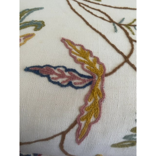 1970s Milo Baughman for Thayer Coggin Hand Embroidered Ottomans - A Pair For Sale In Chicago - Image 6 of 12