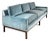 Icy Blue Dunbar-Style Sofa With Walnut Base + Legs For Sale