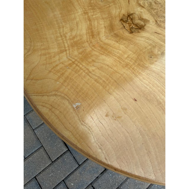 1990s Henredon Burl Wood Drum Nightstand/End Table For Sale - Image 10 of 10