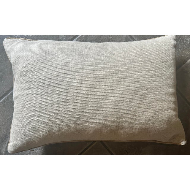 Custom pillow covered in Kravet Couture "Chicattah" in mink velvet and linen back. These pillows have a taupe silk welt....