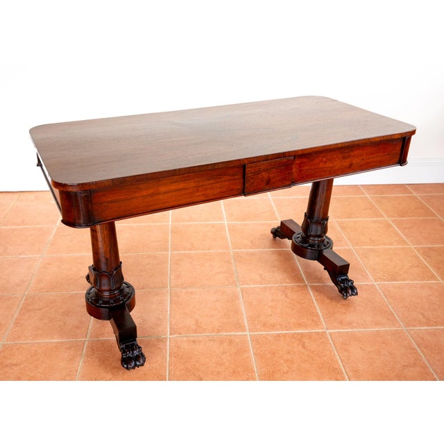 William IV Library Table in Rosewood and Mahogany, England, 1830s For Sale - Image 10 of 18