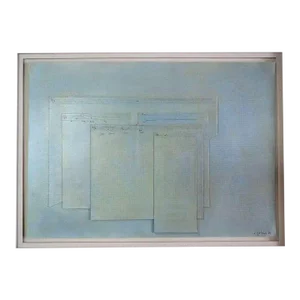Naftali Golomb, Luciano Berio's Epiphany Large Abstract Collage Israeli Painting 1986
