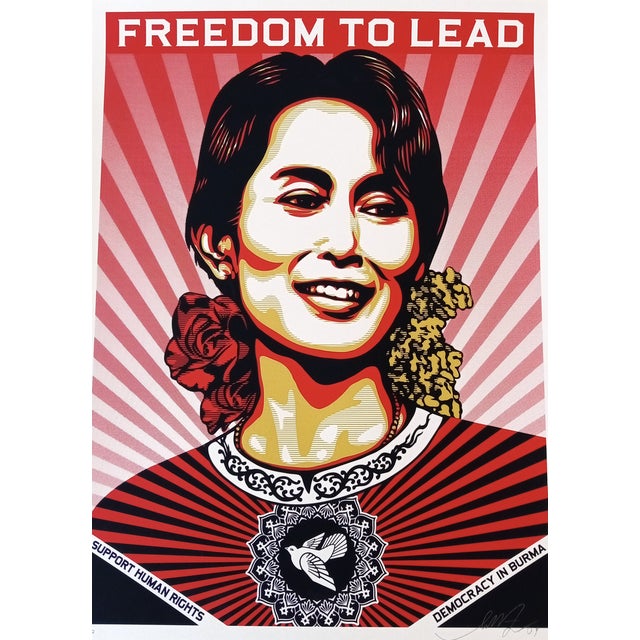 Shepard Fairey (Obey), Freedom to Lead (aung San Suu Kyi), Screenprint For Sale