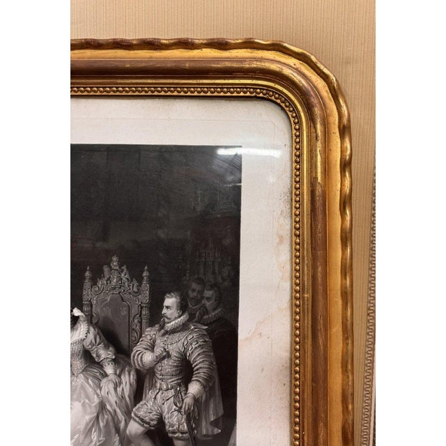 Pierre Cottin and Eduard Ender, Shakespeare at the Court of Elizabeth I, 1800s, Engraving on Paper For Sale - Image 4 of 10