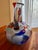 Late 20th Century Late 20th Century Hand Blown Studio Art Glass Pitcher With Abstract Color Inclusions For Sale - Image 5 of 7