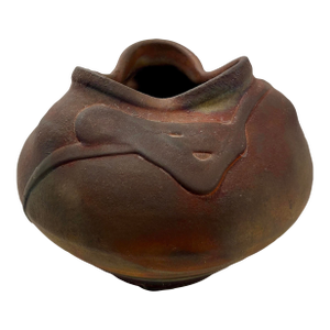 1980s Raku Studio Art Pottery Pot Vase by Kerry Gonzalez Signed