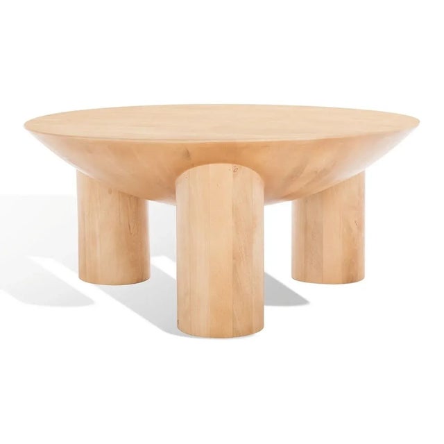 Calhoun Round Wood Coffee Table - Natural For Sale - Image 10 of 10