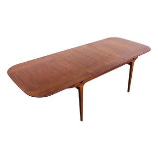Restored 1950s Mahogany Dining Table With Two Leaves Attributed to Brown Saltman For Sale