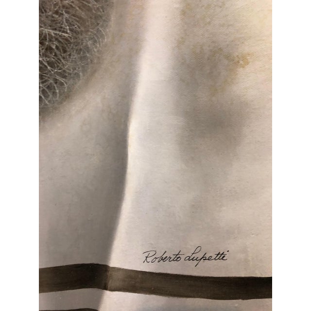 Early 20th Century Roberto Lupetti, Oil Painting "The Rabbi" Sensitive Judaica Portrait by Italian American master For Sale - Image 5 of 5