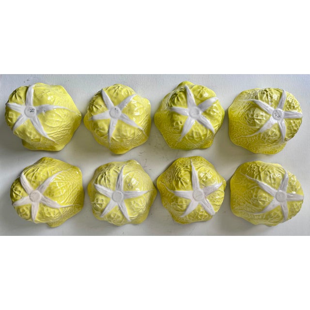 Vintage Secla Yellow Cabbage Leaf Majolica Tureens-Set 8 For Sale - Image 9 of 10