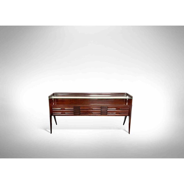 Vittorio and Plinio Dassi, midcentury Sideboard. Width 200 cm - Height 97 cm - Depth 50 cm - Rosewood, metal and glass....