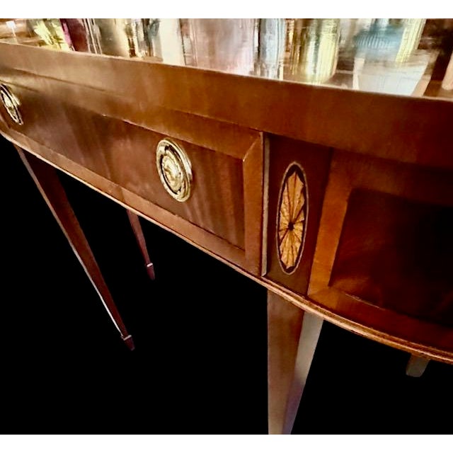 Late 20th Century Hekman Furniture Federal Hepplewhite-Style Demilune Console Table For Sale - Image 12 of 12