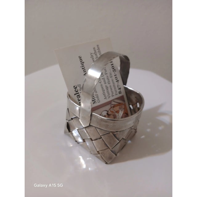 Cartier Sterling Silver Mini Hand Woven Basket For Sale - Image 4 of 10