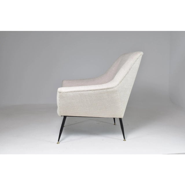 Restored Italian Mid-Century Modern Wingback Armchair, 1950s Design For Sale - Image 9 of 12