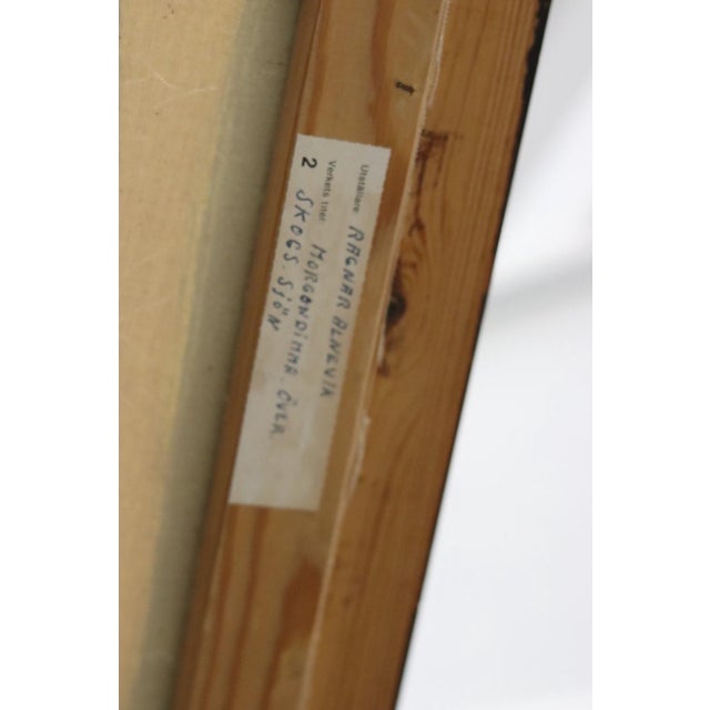 Swedish Oil On Canvas Painting "Morning Mist Over The Forest Lake" by RAGNAR ALNEVIK--Vintage & Framed Dimensions with...