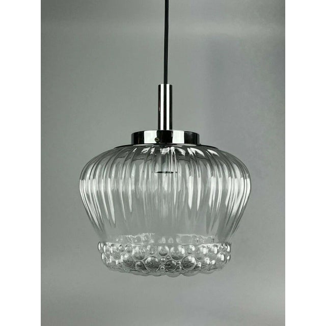 Mid-Century Space Age Ball Pendant Lamp in Bubble Glass & Chrome For Sale - Image 11 of 11