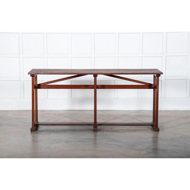 19th Century French Convent Pine Hall Console Table For Sale - Image 9 of 16