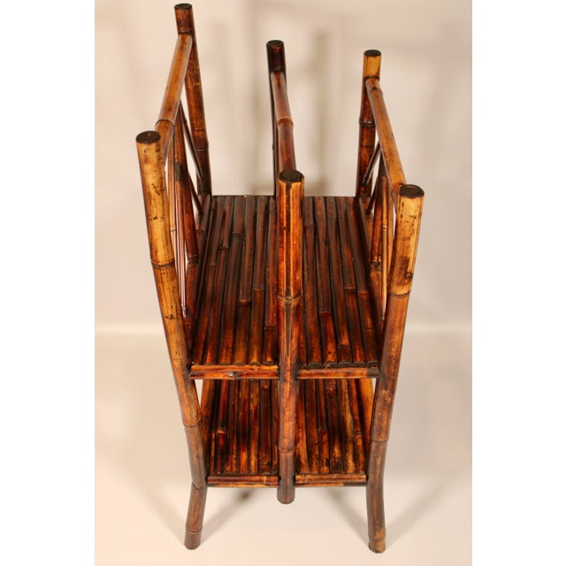 Brown Vintage Boho Chic Bamboo Bookshelf For Sale - Image 8 of 13