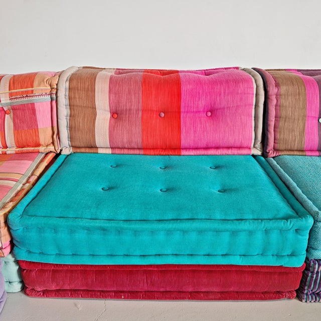 Textile Modular Model Mah Jong 6-Seater Sofa by H. Hopfer for Roche Bobois, 1990s, Set of 6 For Sale - Image 7 of 18