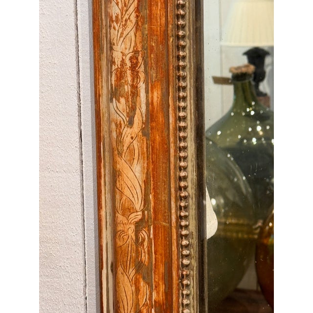 Louis Philippe Giltwood Mirror With Beaded Inner Slip For Sale - Image 9 of 10
