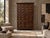 Brutalist Spanish Barn Wood Armoire with Square Panel Carving ready to store anything! It is an artisan-crafted,...