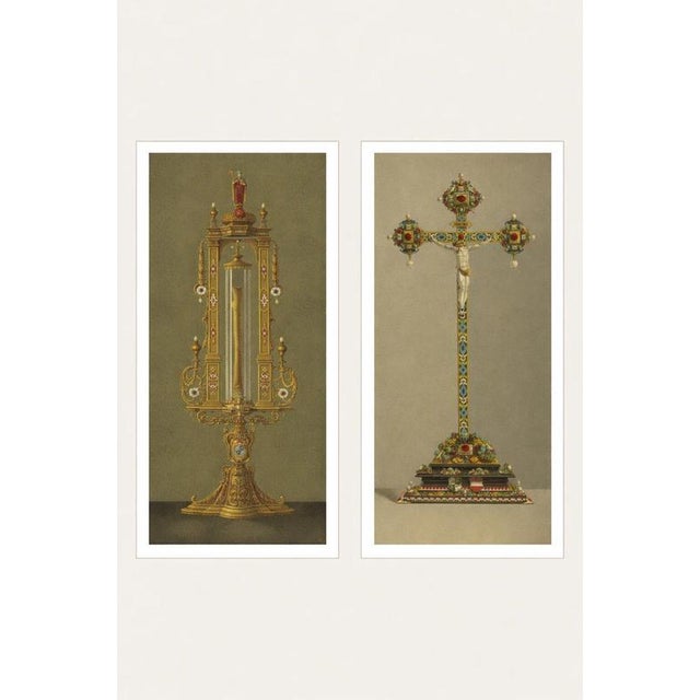 F. X. Zettler, Bavarian Royal Chapel Liturgical Objects, 1874, Chromolithographs on Paper, Set of 2 For Sale - Image 6 of 10