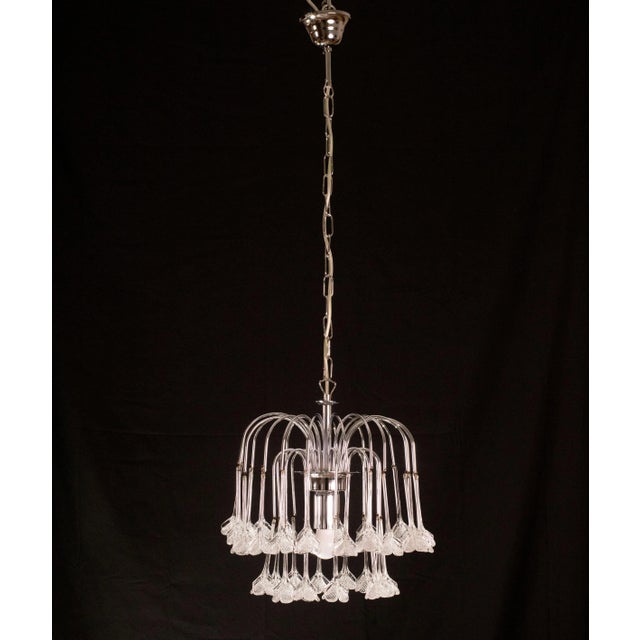 Set of 2 Vintage White Murano Chandelier, 1980s For Sale - Image 4 of 12