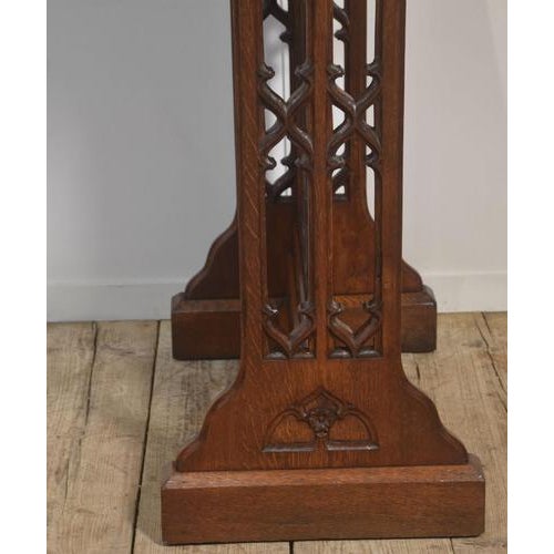 Gothic Revival Style Buffet in Carved Oak, 1890s For Sale - Image 4 of 9