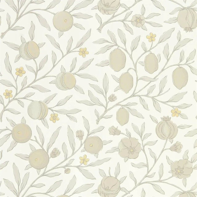 Morris & Co Pure Fruit Wallpaper in Horned Poppy / Grey - a Sample For Sale