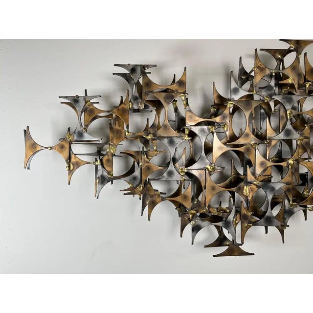 Metal Brutalist Wall Sculpture by Marc Weinstein, Welded Steel, Circa 1970 For Sale - Image 7 of 7