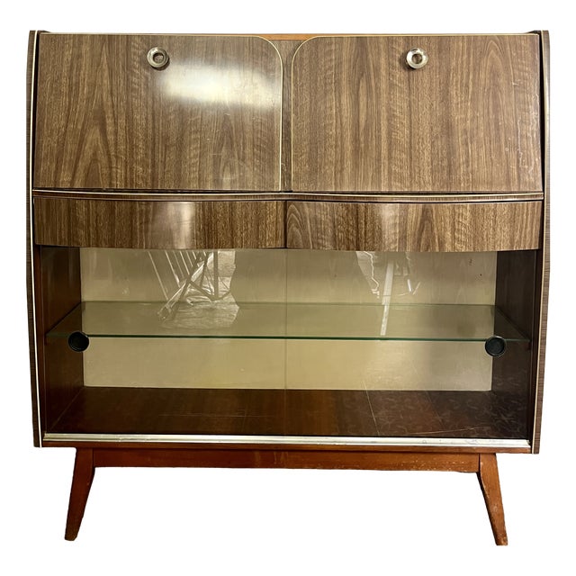 Mid-Century Writing Desk with Bar Cabinet, 1960s For Sale