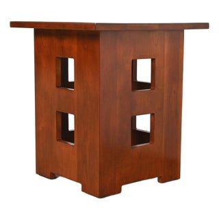 Stickley Mission Arts & Crafts Cherry Wood Limbert Cutout Tabouret Table For Sale