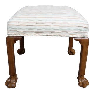 Empire Style Mahogany Claw Foot Ottoman For Sale