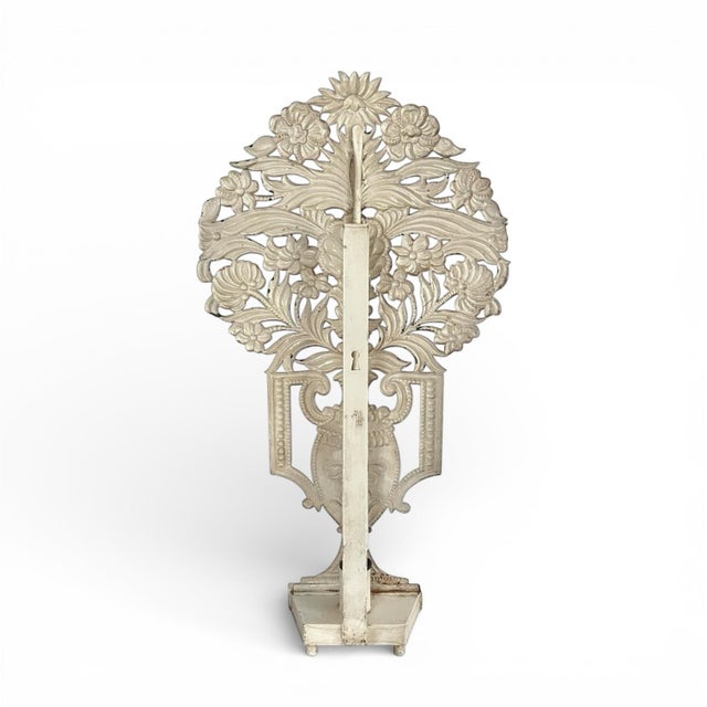 Mid 20th Century Vintage Urn With Flowers Metal Table Lamp or Sconce For Sale - Image 5 of 10