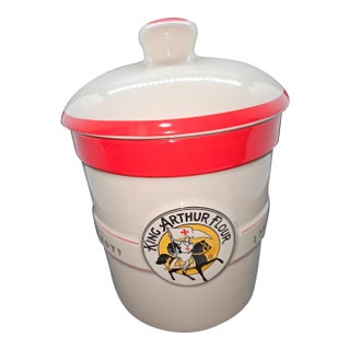 Vintage King Arthur 1 Quart Canister Crock With Lid Chantal For Sale