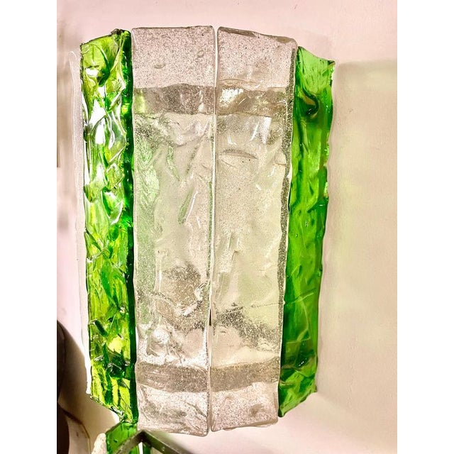 Vintage Italian Wall Light in Glass by Albano Poli for Poliarte, 1970s, Set of 2 For Sale - Image 3 of 10