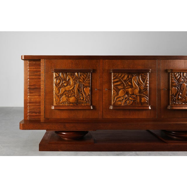 Art Deco French Oak Sideboard from Jacques Klein, 1925 For Sale - Image 3 of 16